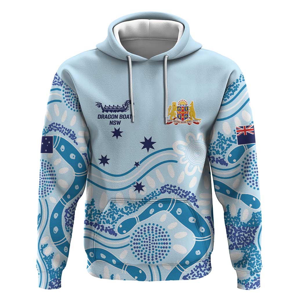 Personalised Australia New South Wales Dragons Boat Hoodie Aussie Aboriginal Dot Style LT9 - Vibe Hoodie Shop