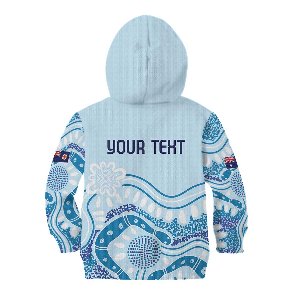 Personalised Australia New South Wales Dragons Boat Kid Hoodie Aussie Aboriginal Dot Style - Vibe Hoodie Shop