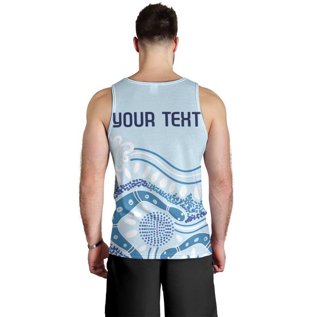 Personalised Australia New South Wales Dragons Boat Men Tank Top Aussie Aboriginal Dot Style - Vibe Hoodie Shop