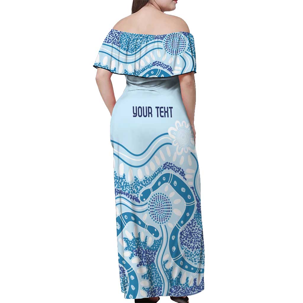 Personalised Australia New South Wales Dragons Boat Off Shoulder Maxi Dress Aussie Aboriginal Dot Style