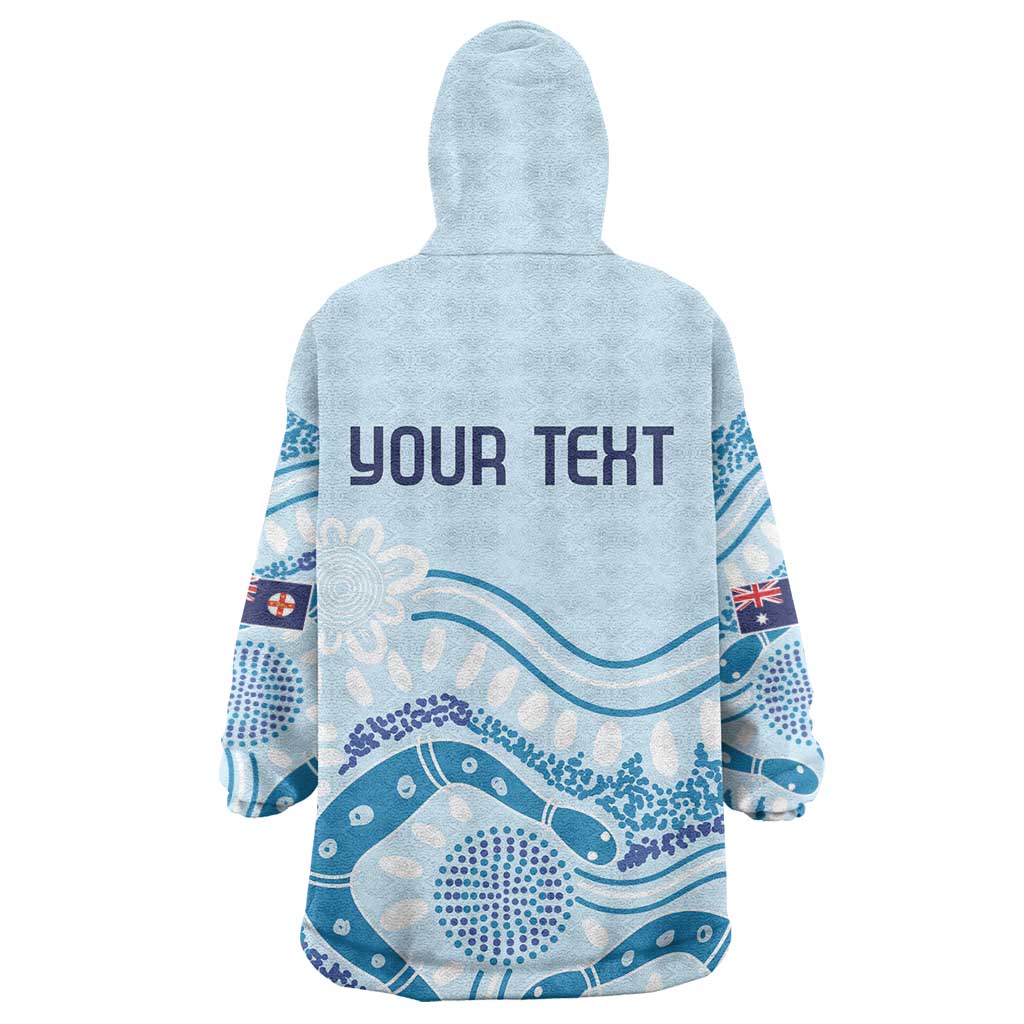 Personalised Australia New South Wales Dragons Boat Wearable Blanket Hoodie Aussie Aboriginal Dot Style - Vibe Hoodie Shop