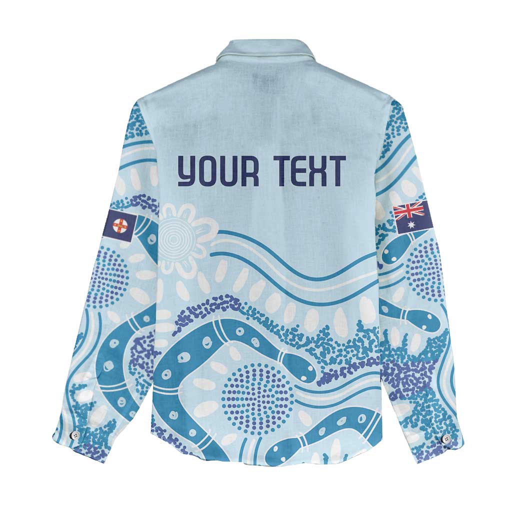 Personalised Australia New South Wales Dragons Boat Women Casual Shirt Aussie Aboriginal Dot Style - Vibe Hoodie Shop