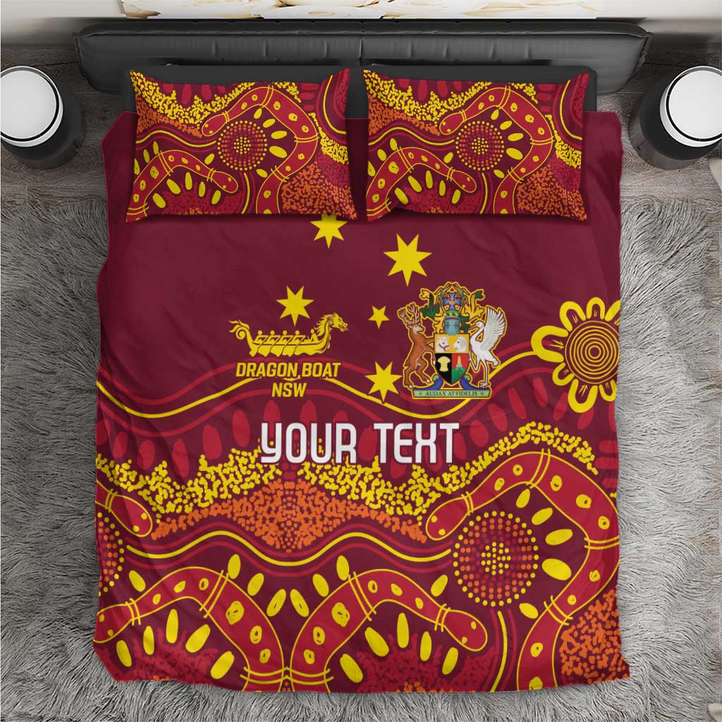 Personalised Australia Queensland Dragons Boat Bedding Set Aussie Aboriginal Dot Style - Vibe Hoodie Shop
