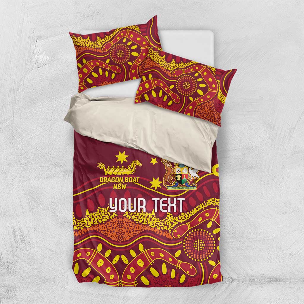 Personalised Australia Queensland Dragons Boat Bedding Set Aussie Aboriginal Dot Style - Vibe Hoodie Shop