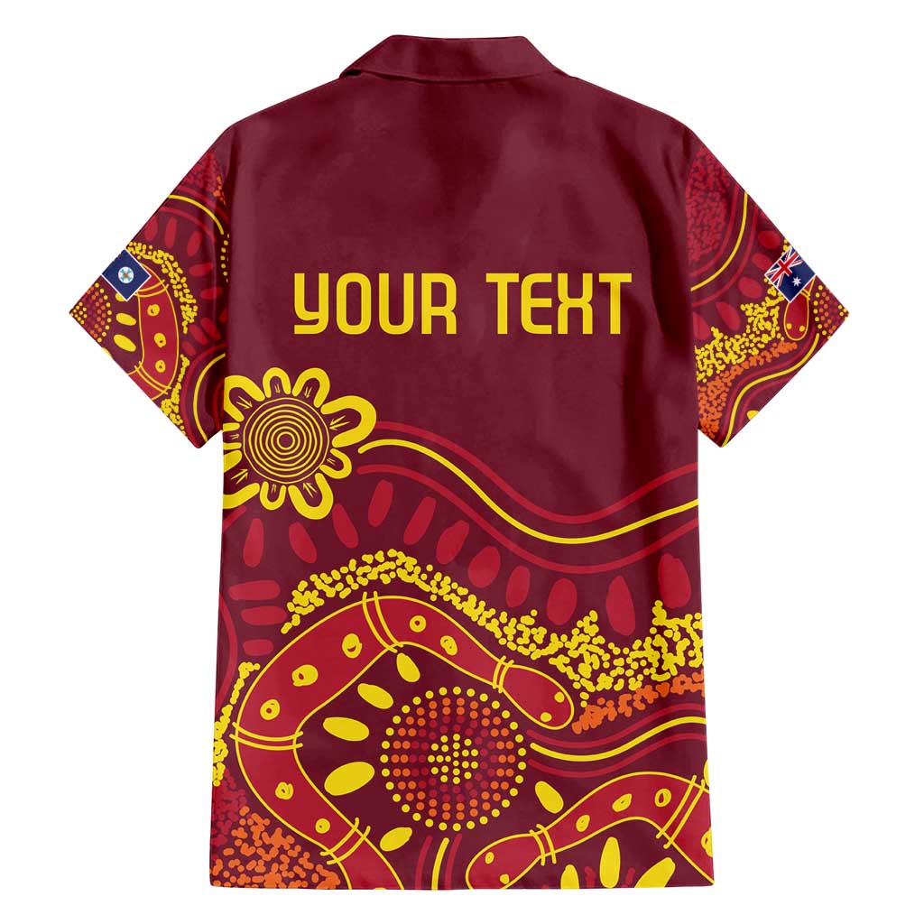 Personalised Australia Queensland Dragons Boat Family Matching Puletasi and Hawaiian Shirt Aussie Aboriginal Dot Style