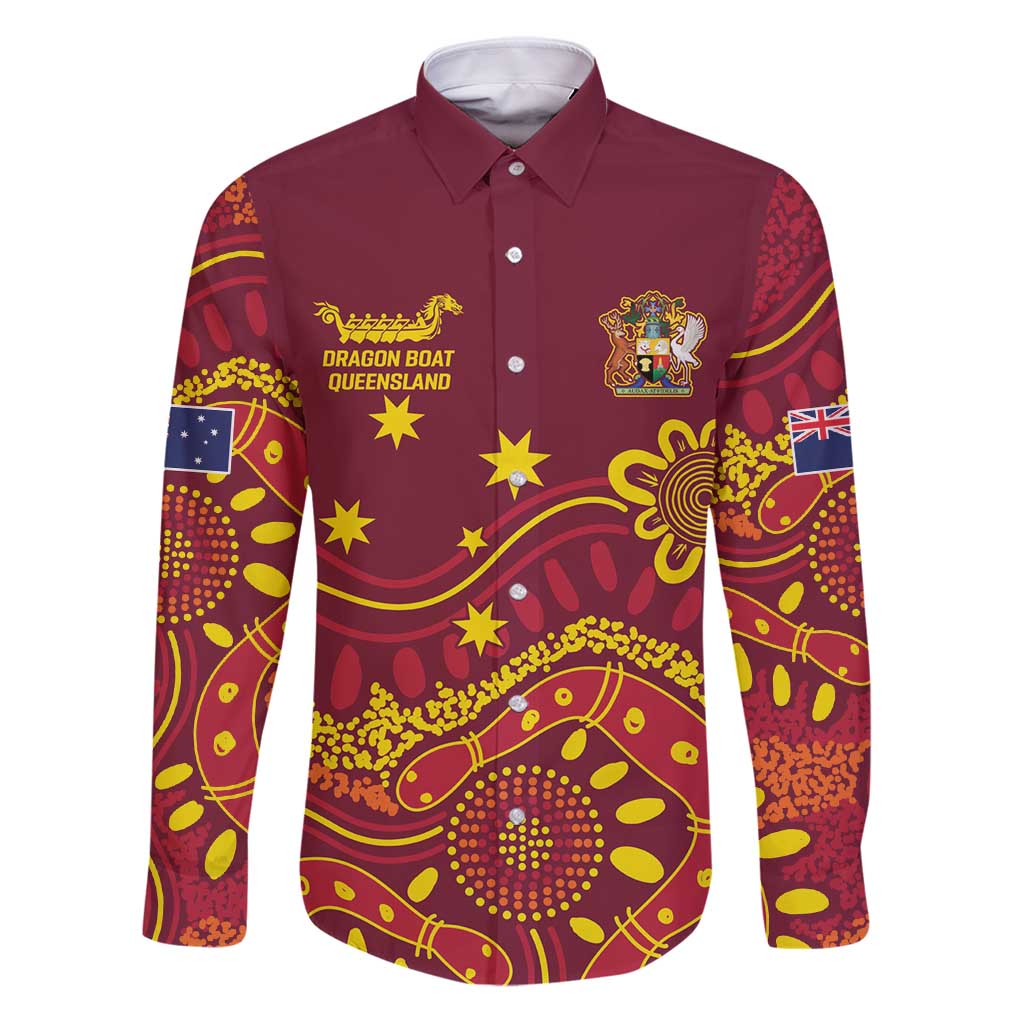 Personalised Australia Queensland Dragons Boat Family Matching Puletasi and Hawaiian Shirt Aussie Aboriginal Dot Style