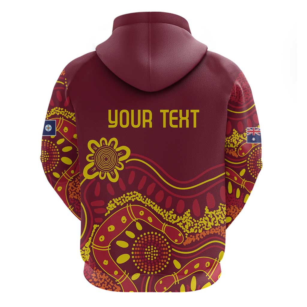 Personalised Australia Queensland Dragons Boat Hoodie Aussie Aboriginal Dot Style LT9 - Vibe Hoodie Shop