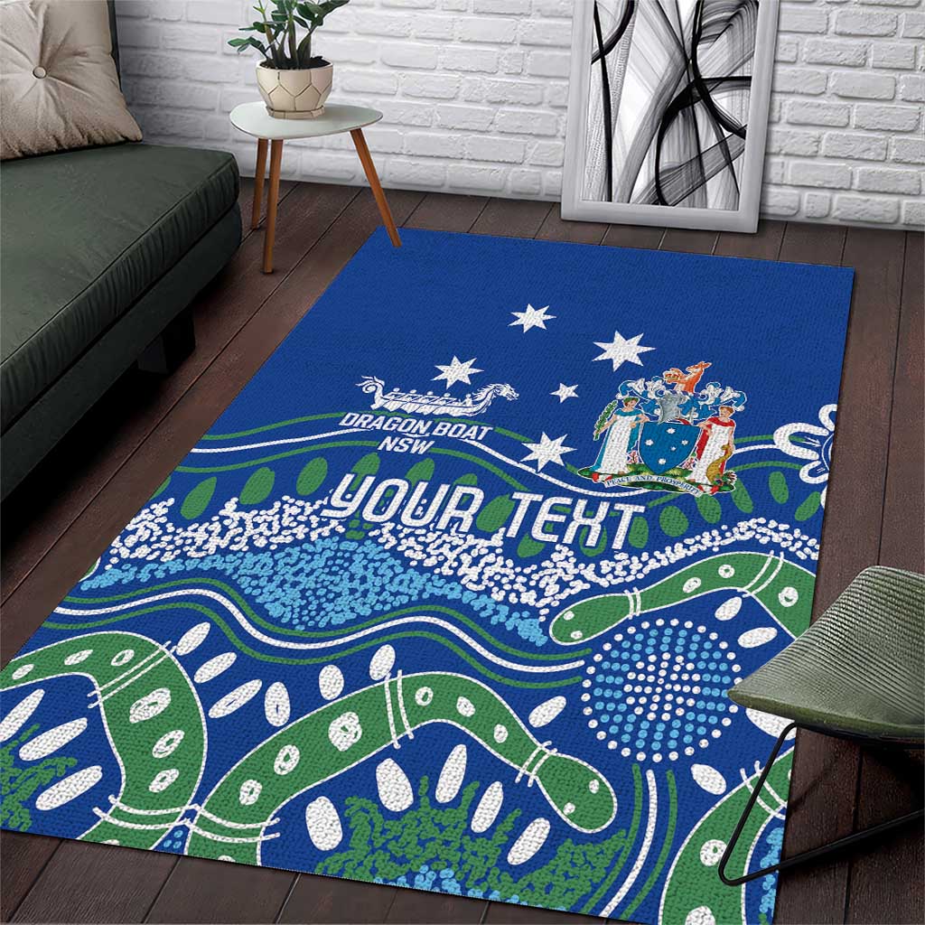 Personalised Australia Victoria Dragons Boat Area Rug Aussie Aboriginal Dot Style - Vibe Hoodie Shop