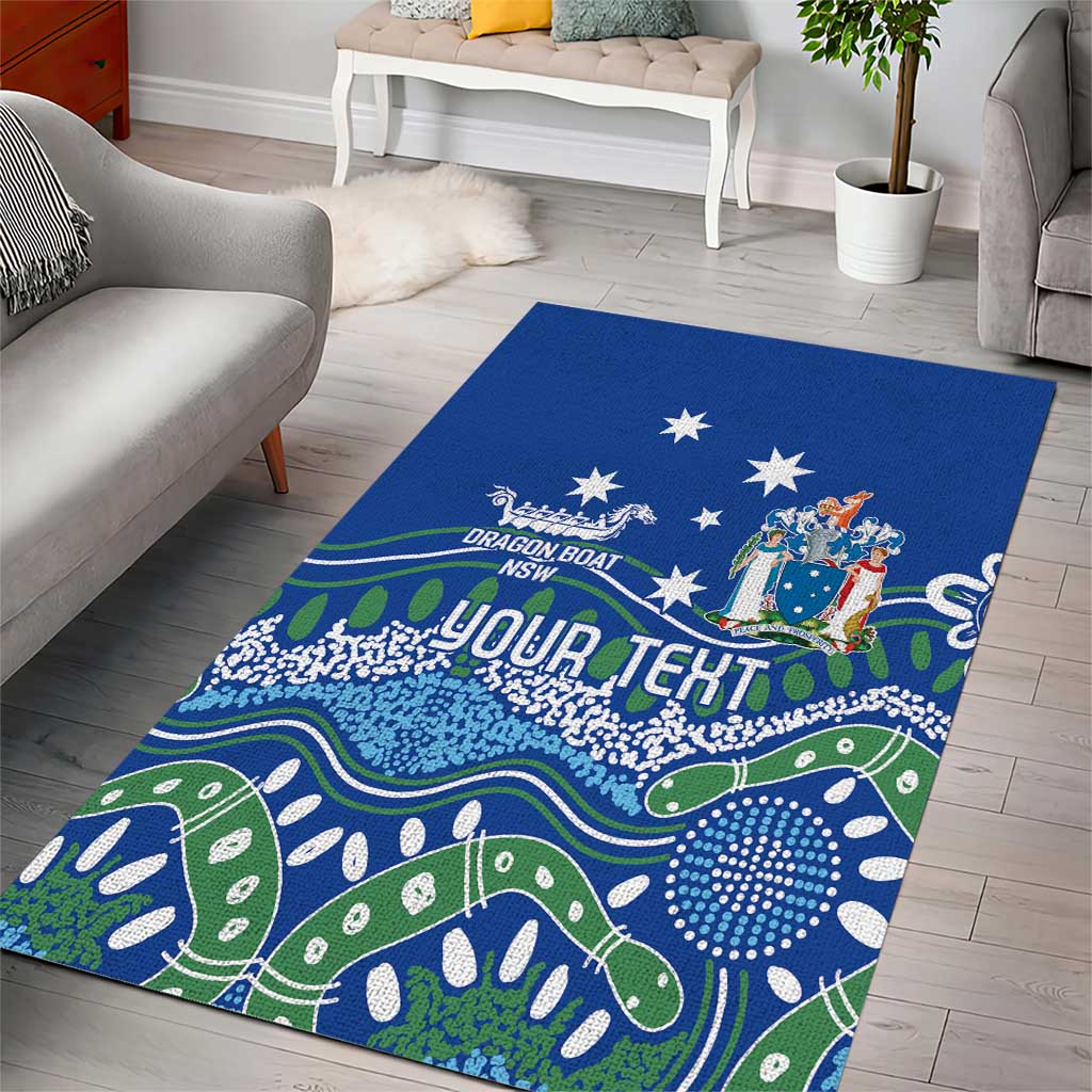 Personalised Australia Victoria Dragons Boat Area Rug Aussie Aboriginal Dot Style - Vibe Hoodie Shop