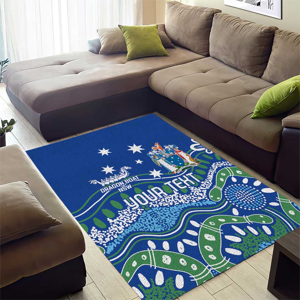 Personalised Australia Victoria Dragons Boat Area Rug Aussie Aboriginal Dot Style - Vibe Hoodie Shop