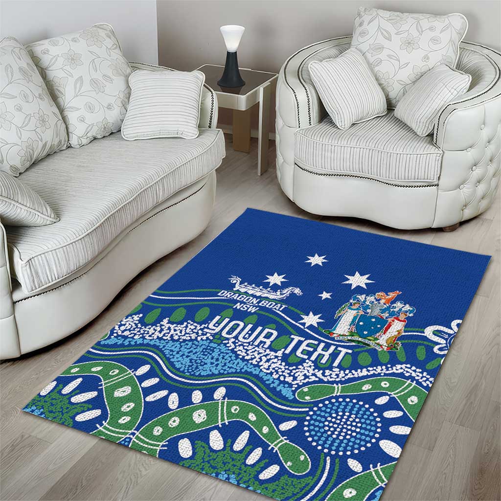 Personalised Australia Victoria Dragons Boat Area Rug Aussie Aboriginal Dot Style - Vibe Hoodie Shop