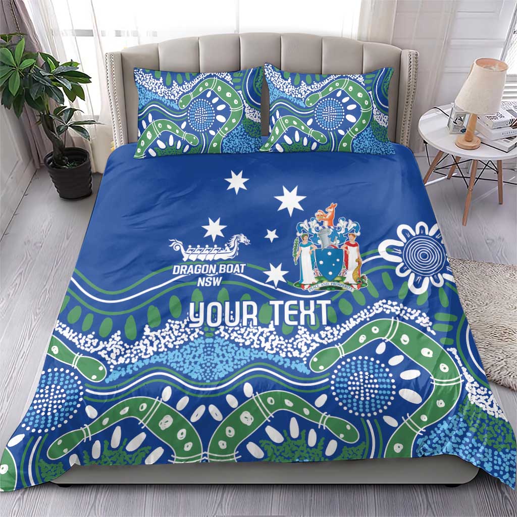 Personalised Australia Victoria Dragons Boat Bedding Set Aussie Aboriginal Dot Style - Vibe Hoodie Shop