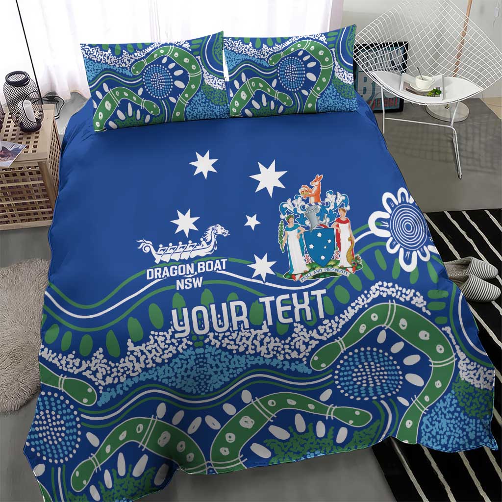 Personalised Australia Victoria Dragons Boat Bedding Set Aussie Aboriginal Dot Style - Vibe Hoodie Shop