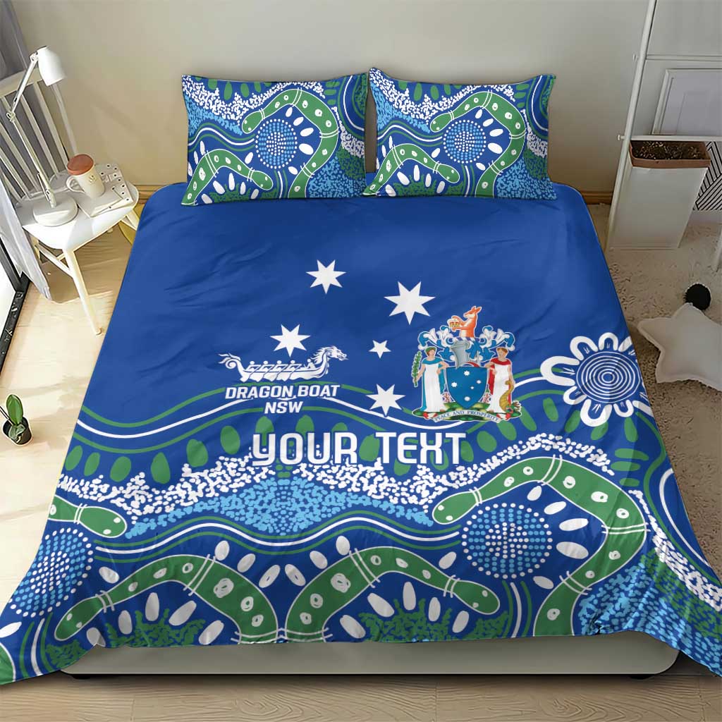 Personalised Australia Victoria Dragons Boat Bedding Set Aussie Aboriginal Dot Style - Vibe Hoodie Shop