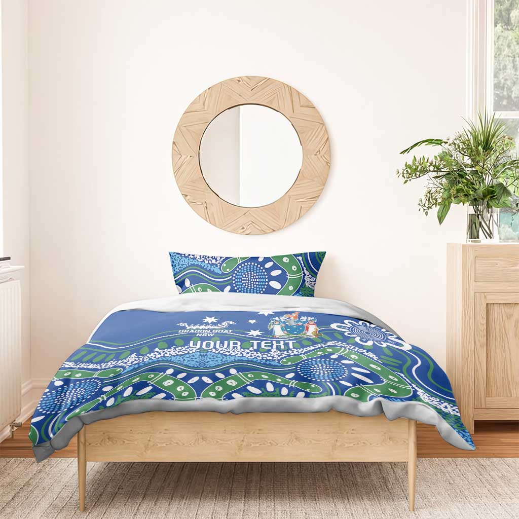 Personalised Australia Victoria Dragons Boat Bedding Set Aussie Aboriginal Dot Style - Vibe Hoodie Shop