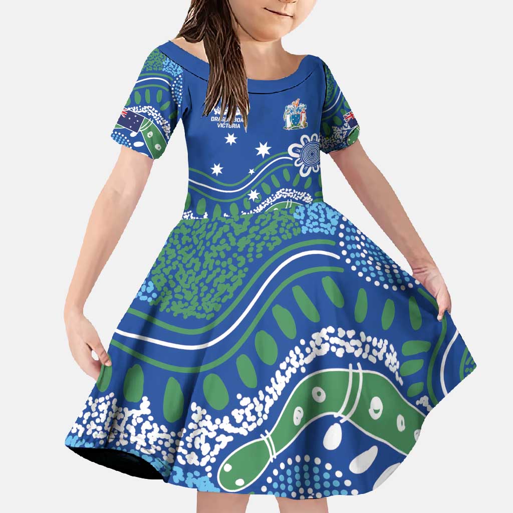 Personalised Australia Victoria Dragons Boat Family Matching Mermaid Dress and Hawaiian Shirt Aussie Aboriginal Dot Style