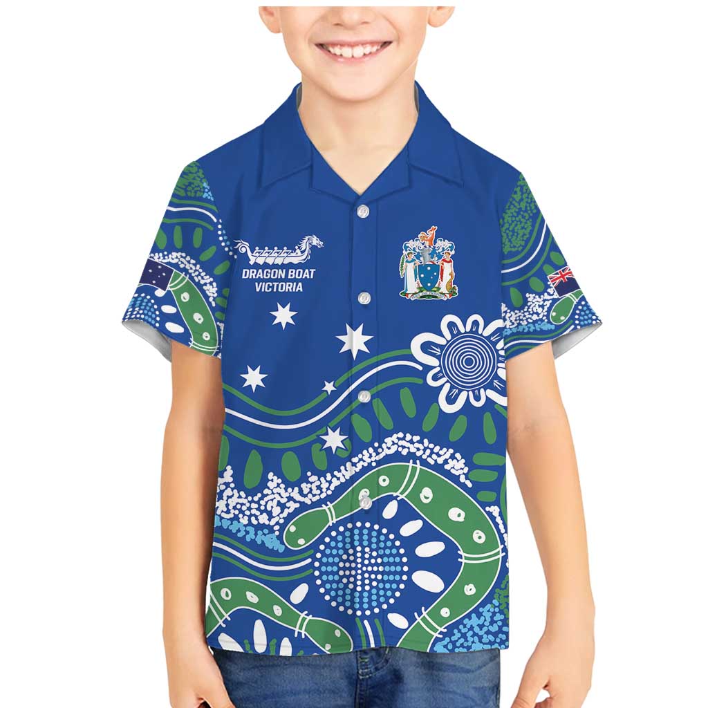 Personalised Australia Victoria Dragons Boat Family Matching Mermaid Dress and Hawaiian Shirt Aussie Aboriginal Dot Style