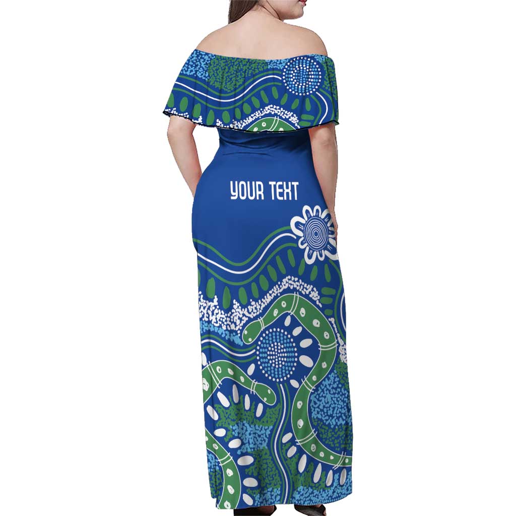 Personalised Australia Victoria Dragons Boat Family Matching Off Shoulder Maxi Dress and Hawaiian Shirt Aussie Aboriginal Dot Style