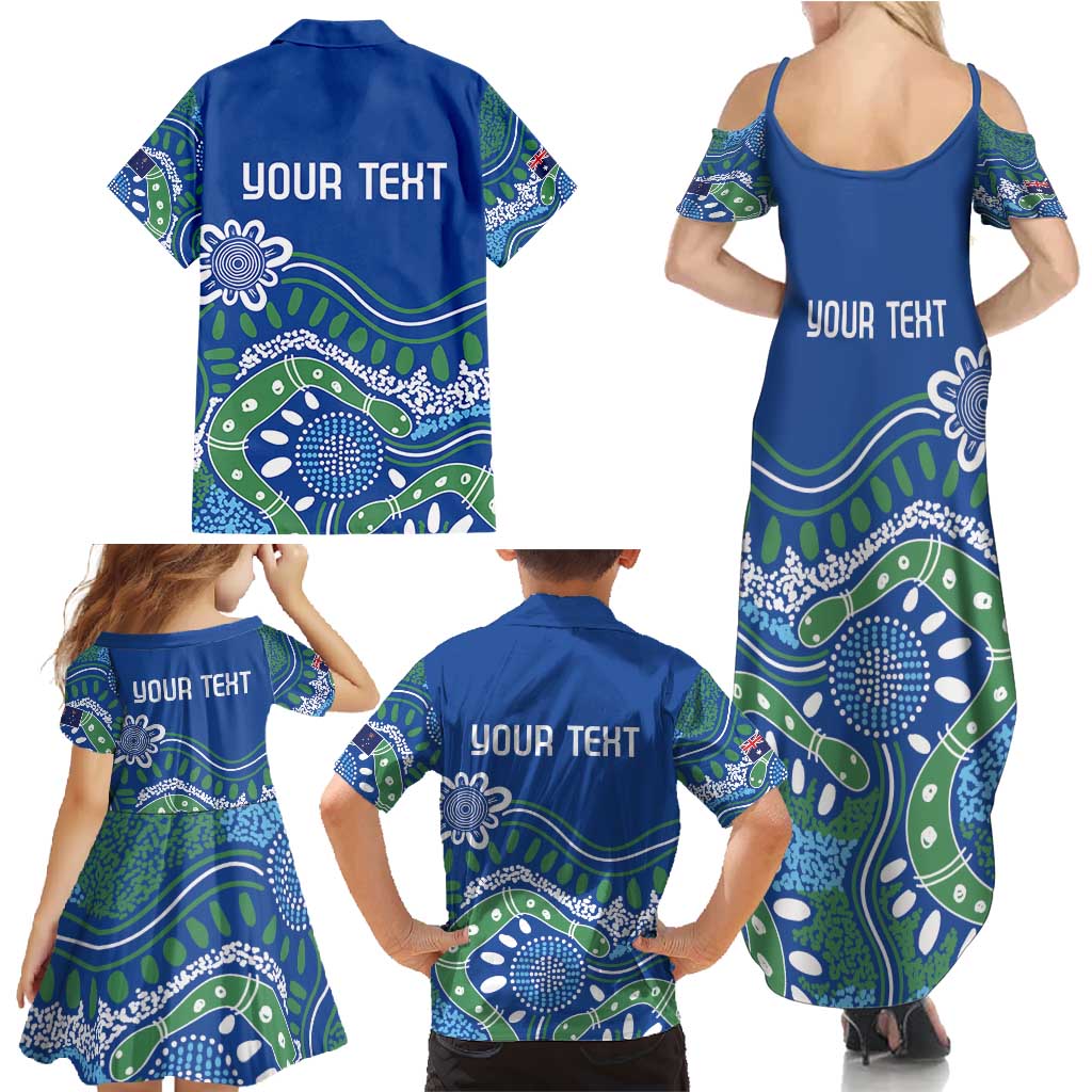 Personalised Australia Victoria Dragons Boat Family Matching Summer Maxi Dress and Hawaiian Shirt Aussie Aboriginal Dot Style