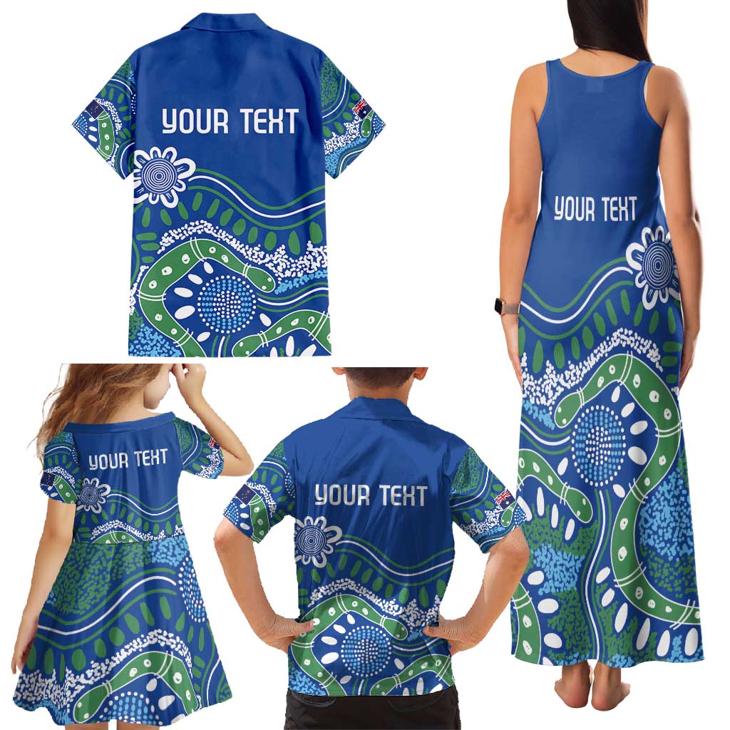 Personalised Australia Victoria Dragons Boat Family Matching Tank Maxi Dress and Hawaiian Shirt Aussie Aboriginal Dot Style