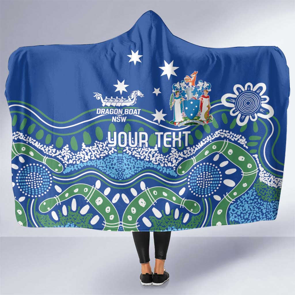Personalised Australia Victoria Dragons Boat Hooded Blanket Aussie Aboriginal Dot Style