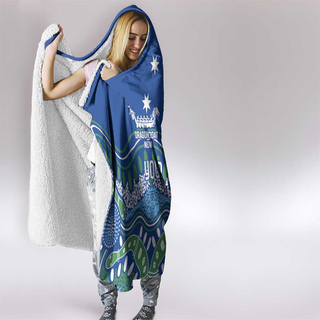Personalised Australia Victoria Dragons Boat Hooded Blanket Aussie Aboriginal Dot Style