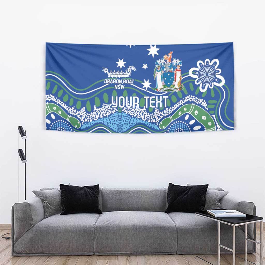 Personalised Australia Victoria Dragons Boat Tapestry Aussie Aboriginal Dot Style - Vibe Hoodie Shop