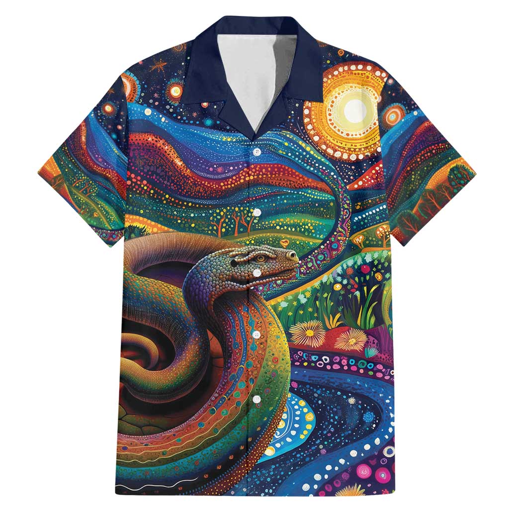 Aboriginal Dreamtime Rainbow Serpent Family Matching Mermaid Dress and Hawaiian Shirt