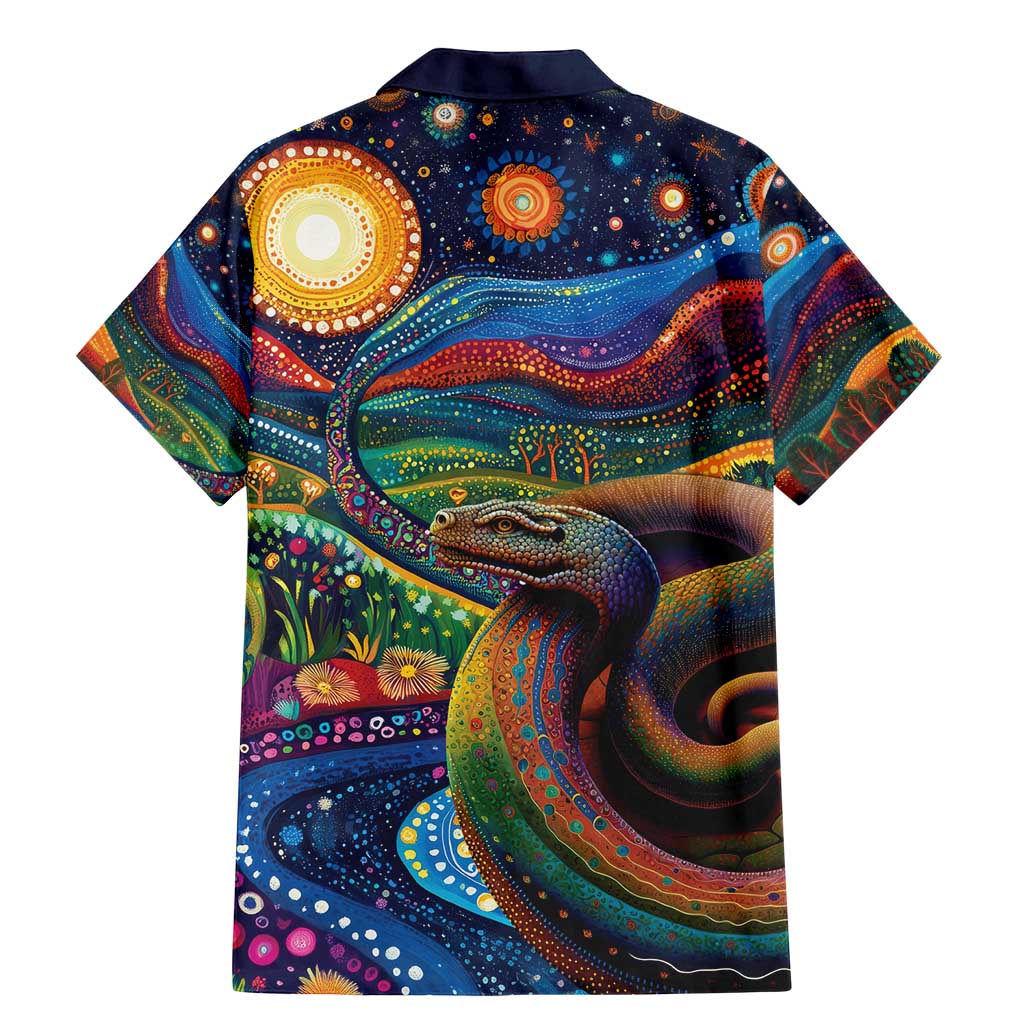 Aboriginal Dreamtime Rainbow Serpent Family Matching Mermaid Dress and Hawaiian Shirt