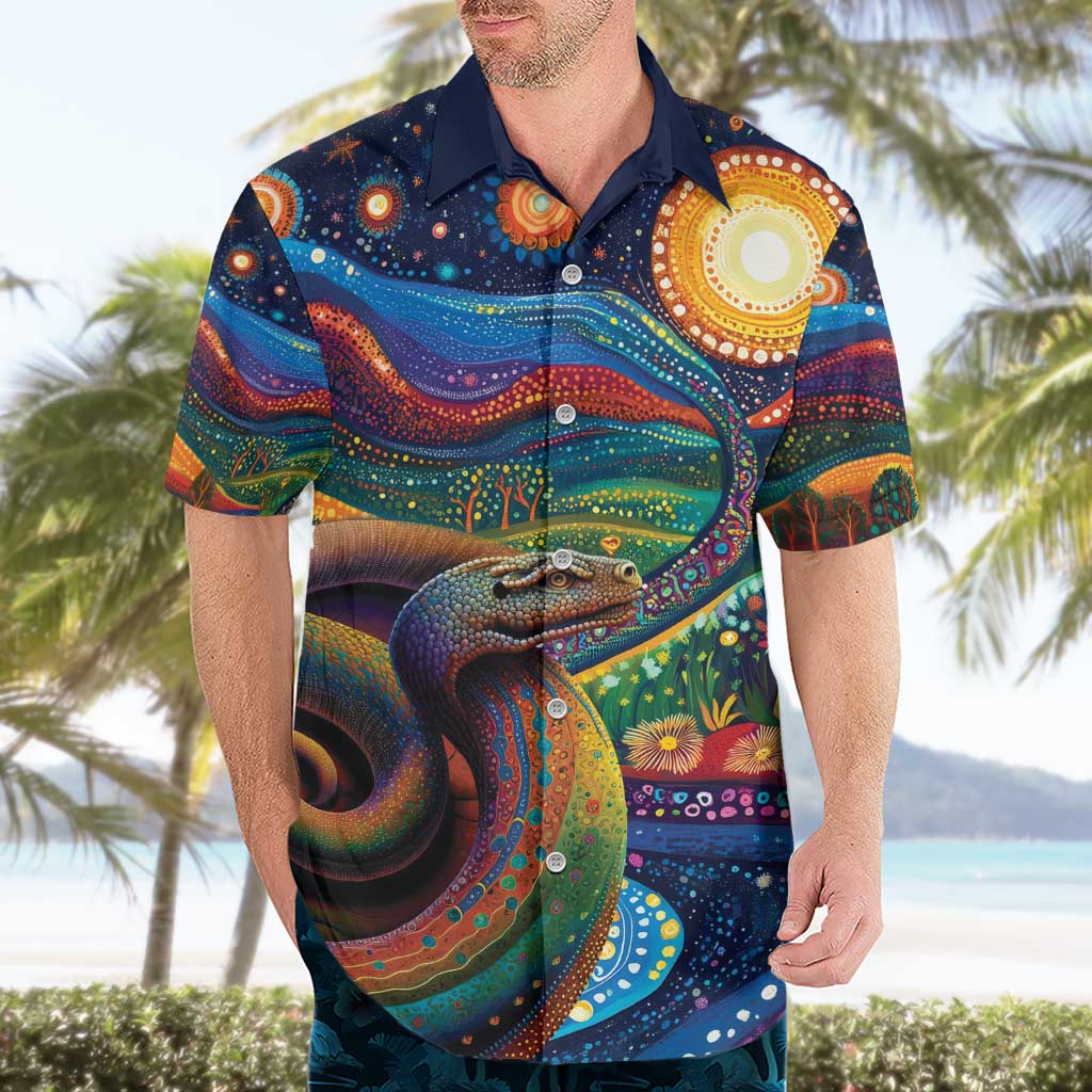 Aboriginal Dreamtime Rainbow Serpent Hawaiian Shirt - Vibe Hoodie Shop