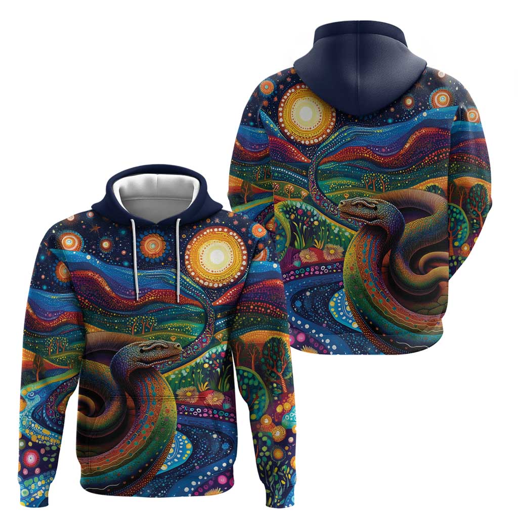 Aboriginal Dreamtime Rainbow Serpent Hoodie LT9 - Vibe Hoodie Shop