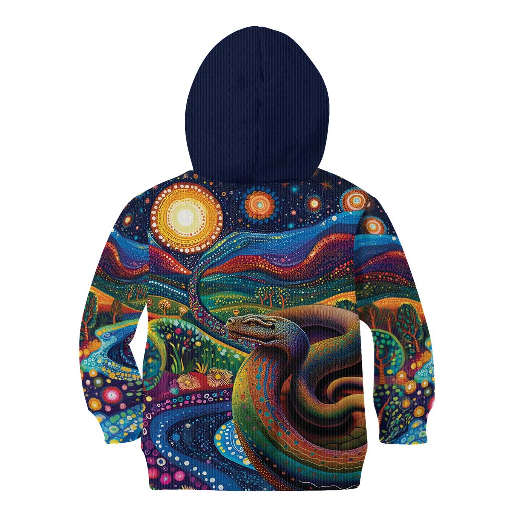 Aboriginal Dreamtime Rainbow Serpent Kid Hoodie - Vibe Hoodie Shop