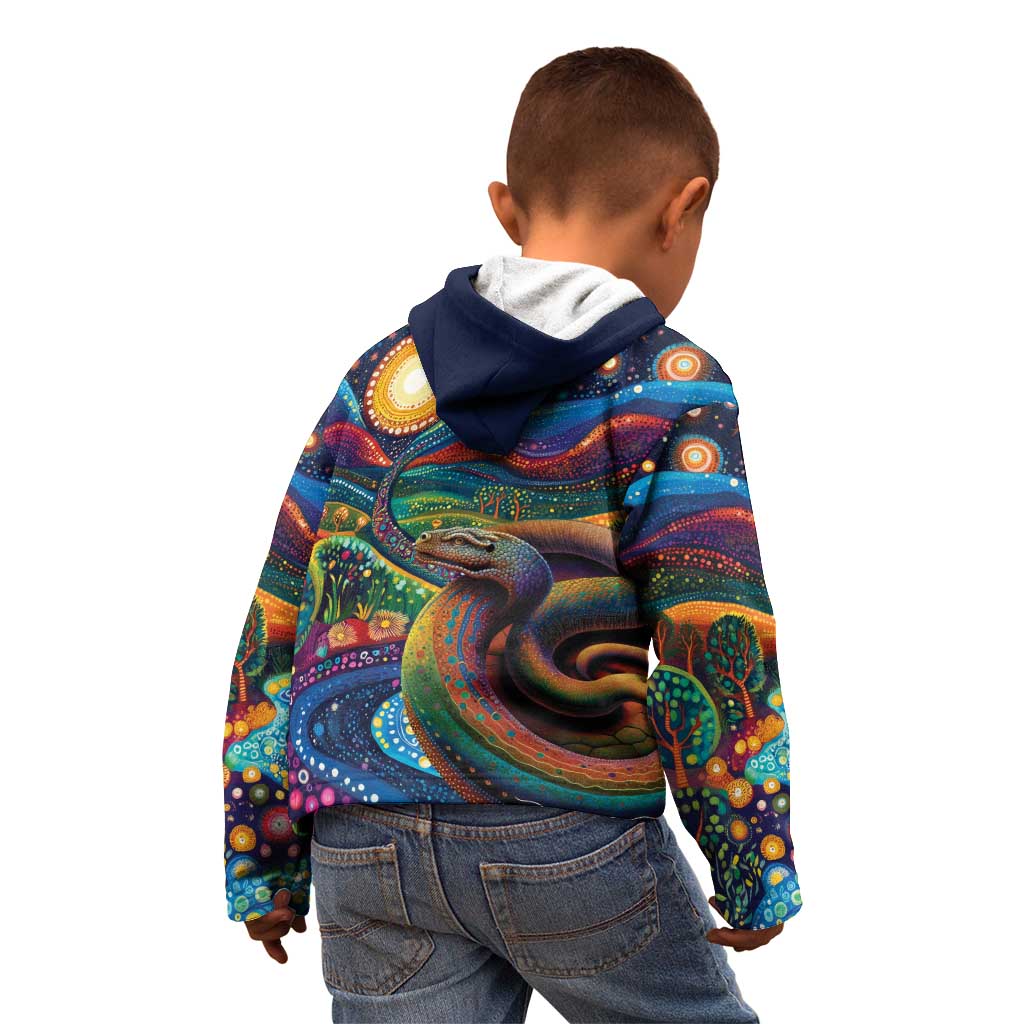 Aboriginal Dreamtime Rainbow Serpent Kid Hoodie - Vibe Hoodie Shop