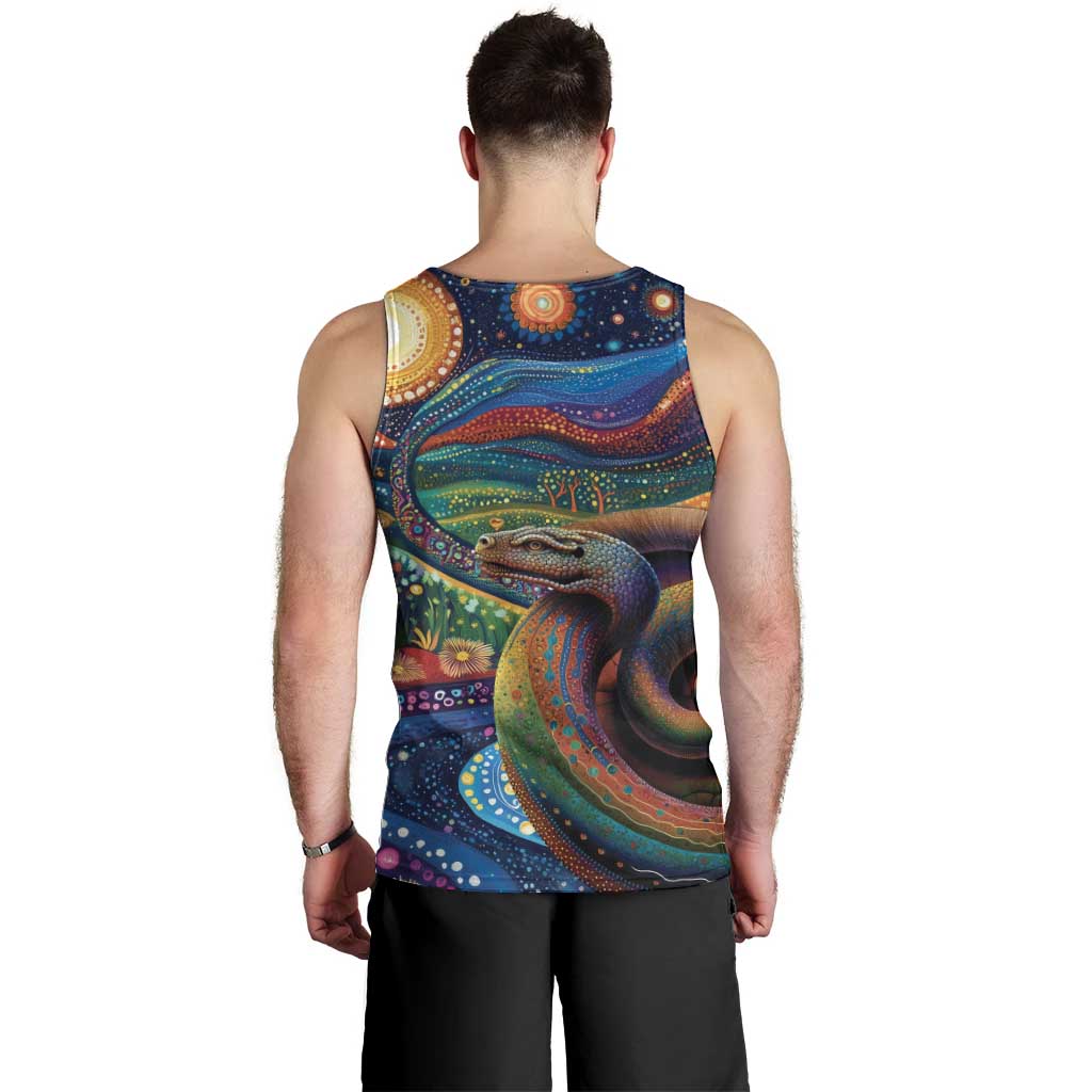 Aboriginal Dreamtime Rainbow Serpent Men Tank Top - Vibe Hoodie Shop