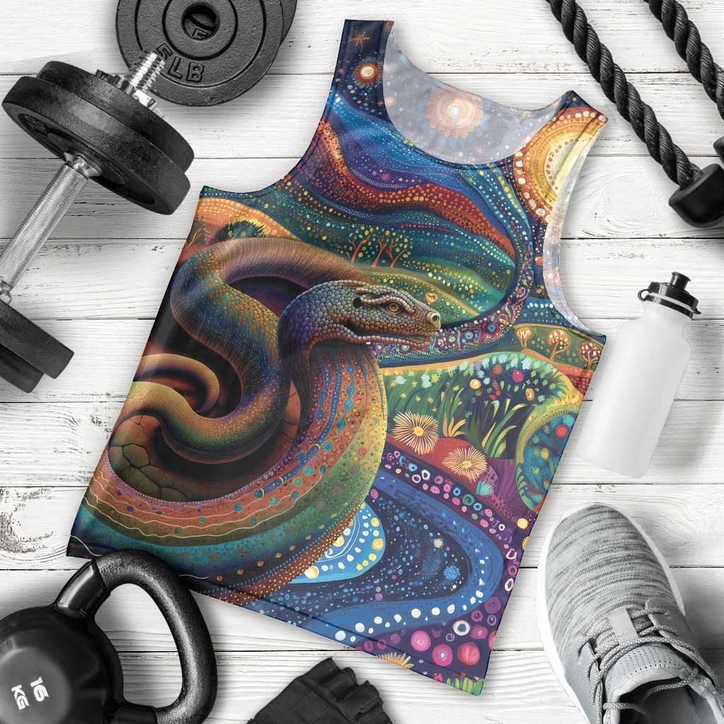 Aboriginal Dreamtime Rainbow Serpent Men Tank Top - Vibe Hoodie Shop