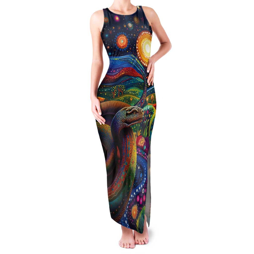 Aboriginal Dreamtime Rainbow Serpent Tank Maxi Dress