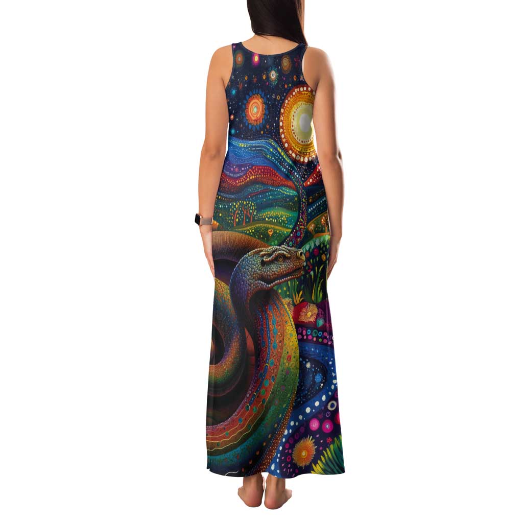 Aboriginal Dreamtime Rainbow Serpent Tank Maxi Dress