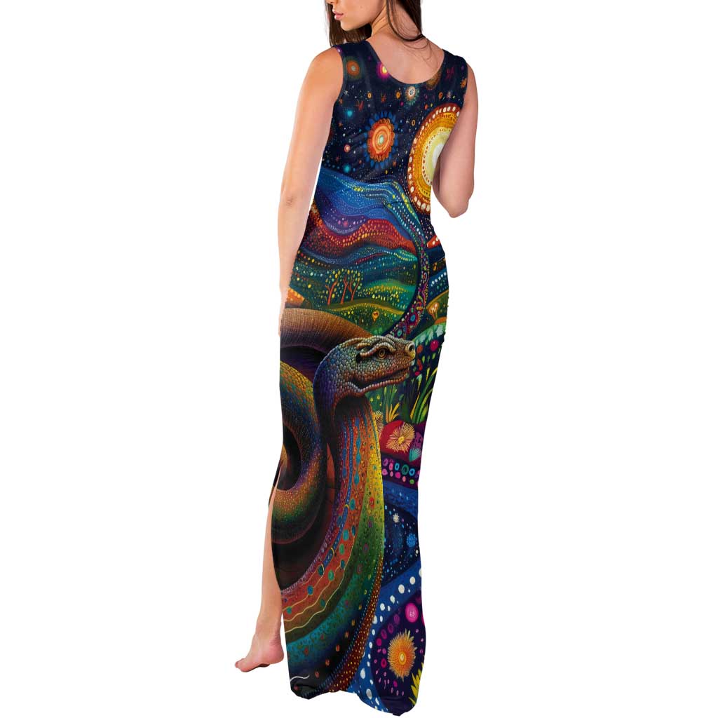 Aboriginal Dreamtime Rainbow Serpent Tank Maxi Dress