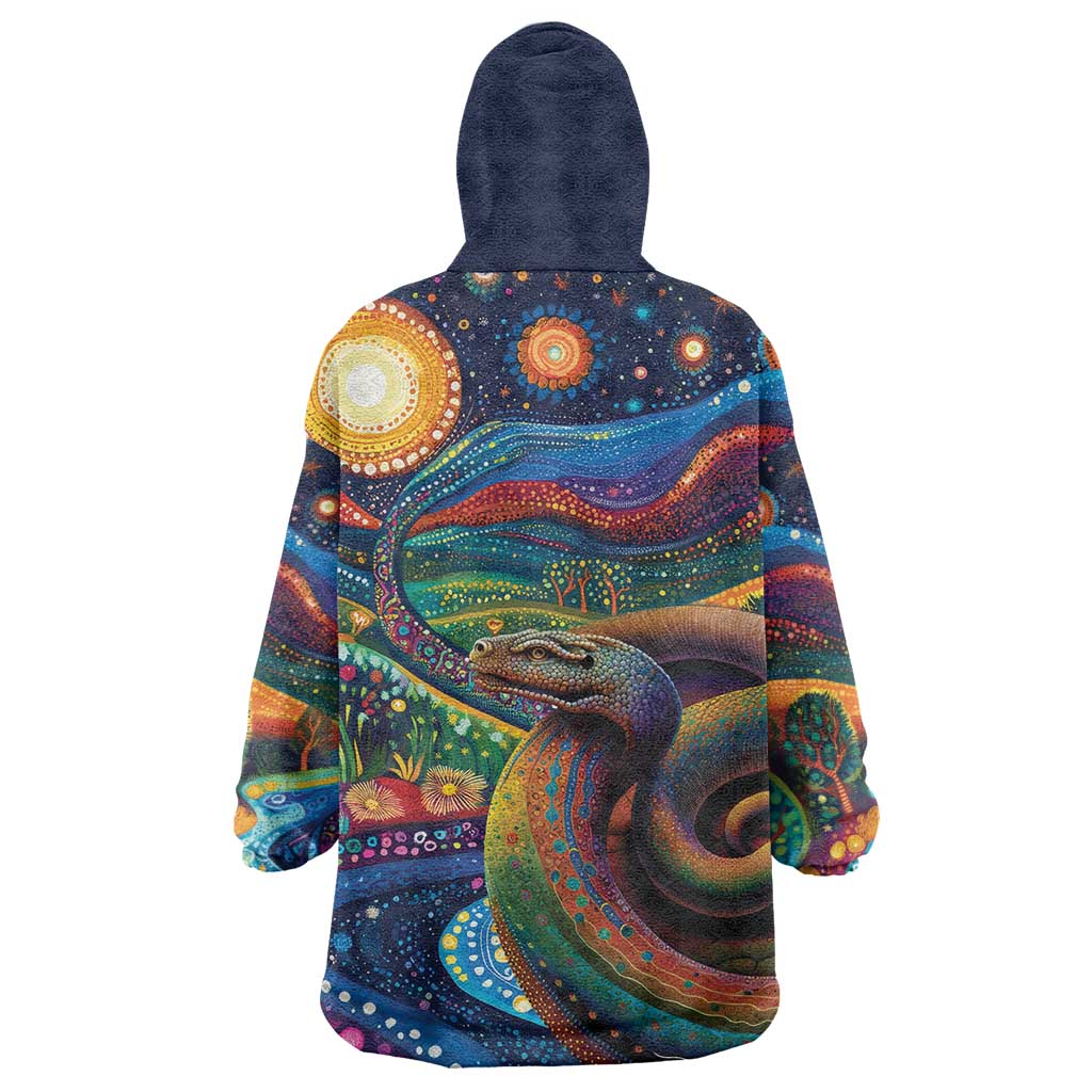 Aboriginal Dreamtime Rainbow Serpent Wearable Blanket Hoodie - Vibe Hoodie Shop