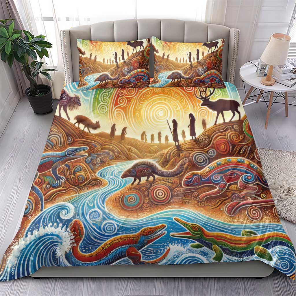 Aboriginal Dreamtime Animals Stories Bedding Set - Vibe Hoodie Shop