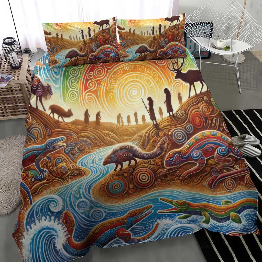 Aboriginal Dreamtime Animals Stories Bedding Set - Vibe Hoodie Shop