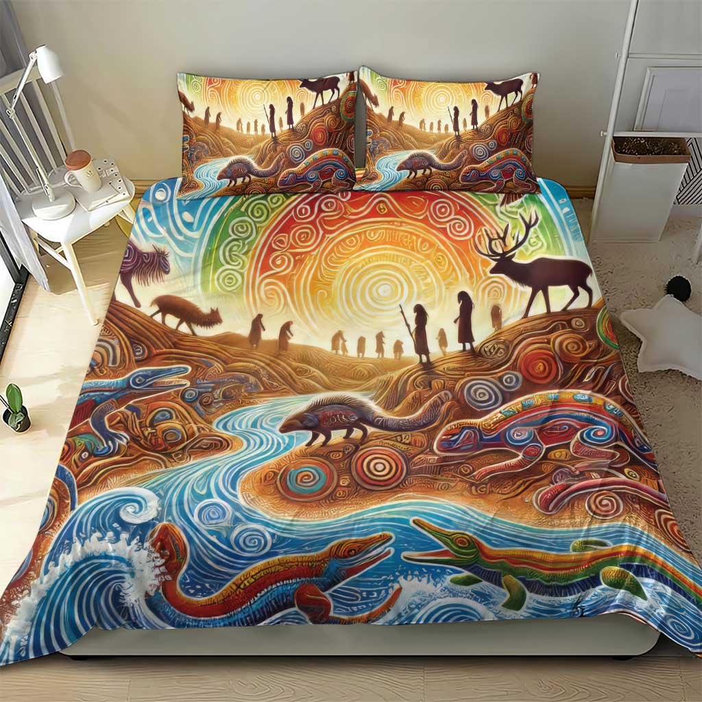 Aboriginal Dreamtime Animals Stories Bedding Set - Vibe Hoodie Shop