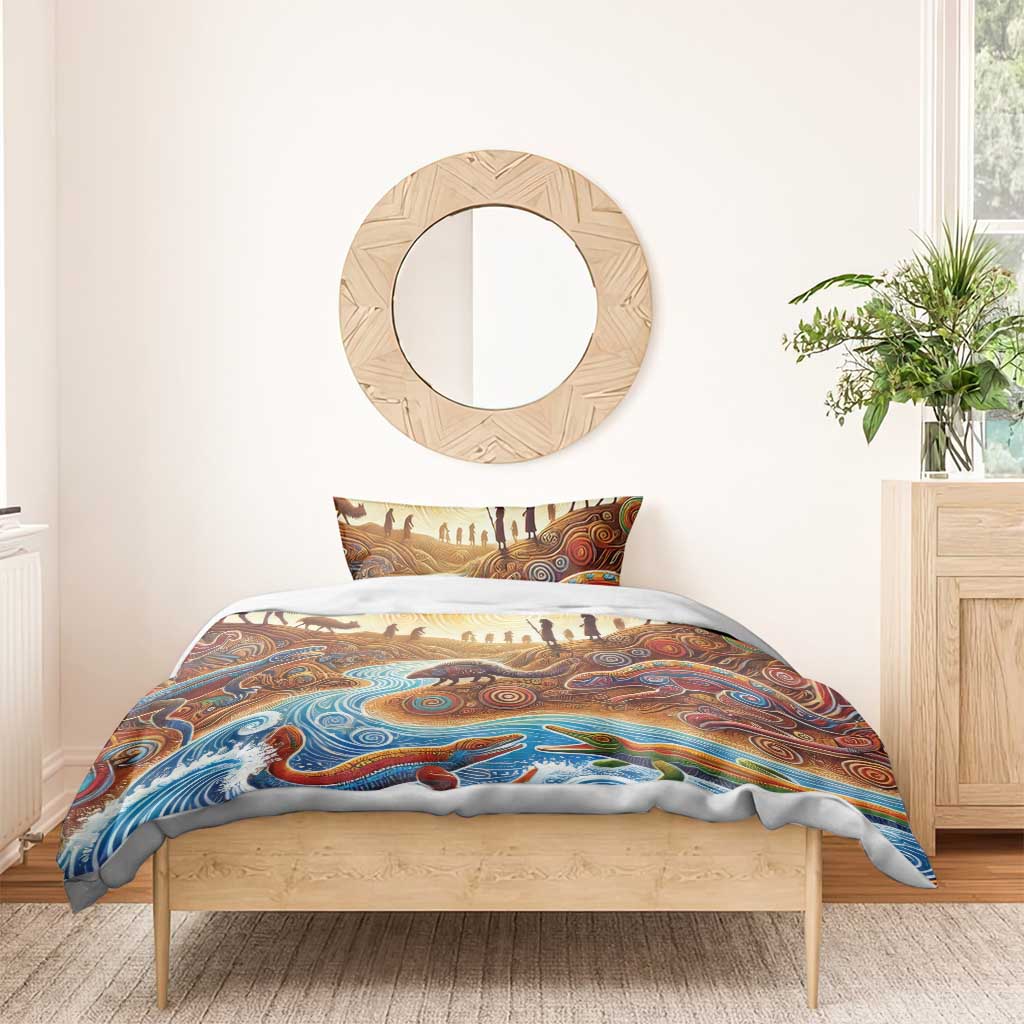 Aboriginal Dreamtime Animals Stories Bedding Set - Vibe Hoodie Shop