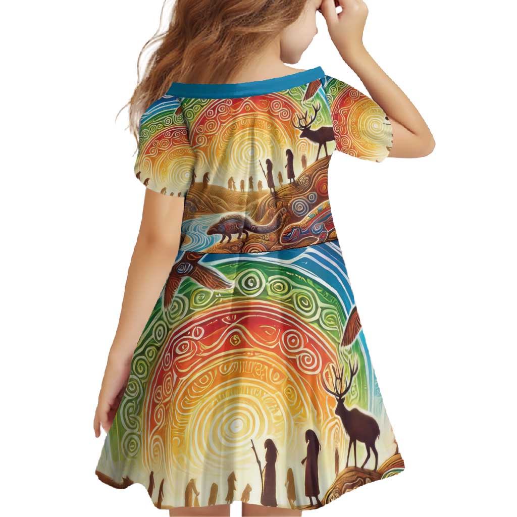 Aboriginal Dreamtime Animals Stories Family Matching Long Sleeve Bodycon Dress and Hawaiian Shirt