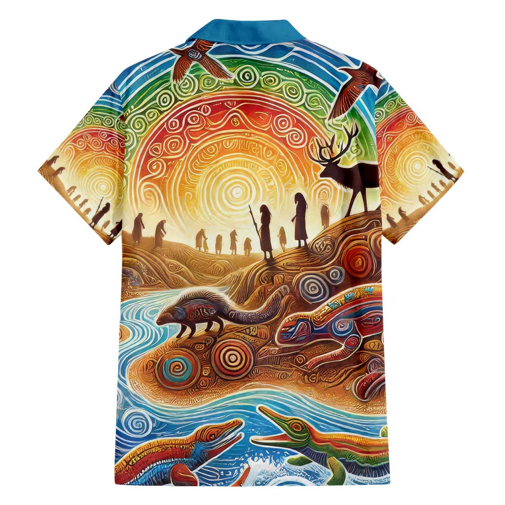 Aboriginal Dreamtime Animals Stories Family Matching Long Sleeve Bodycon Dress and Hawaiian Shirt