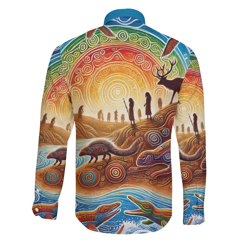 Aboriginal Dreamtime Animals Stories Family Matching Long Sleeve Bodycon Dress and Hawaiian Shirt