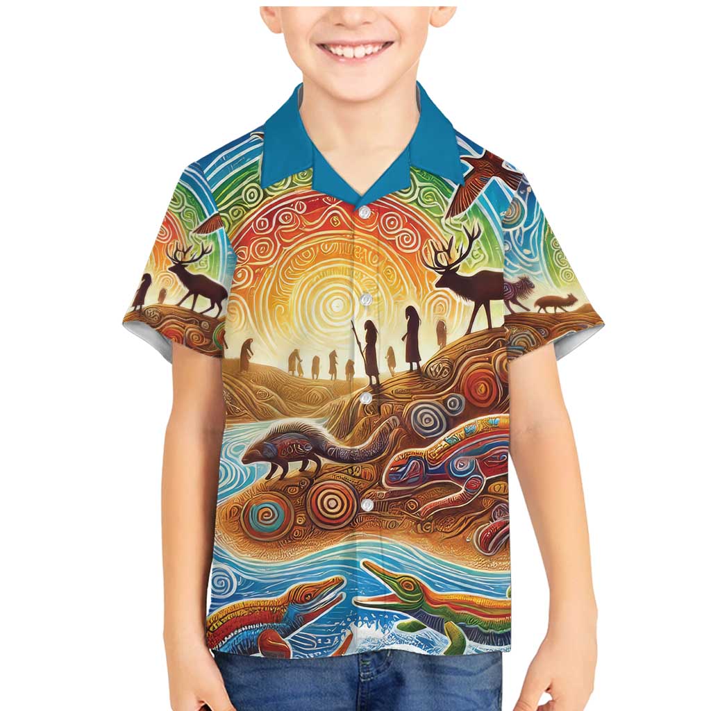 Aboriginal Dreamtime Animals Stories Family Matching Mermaid Dress and Hawaiian Shirt