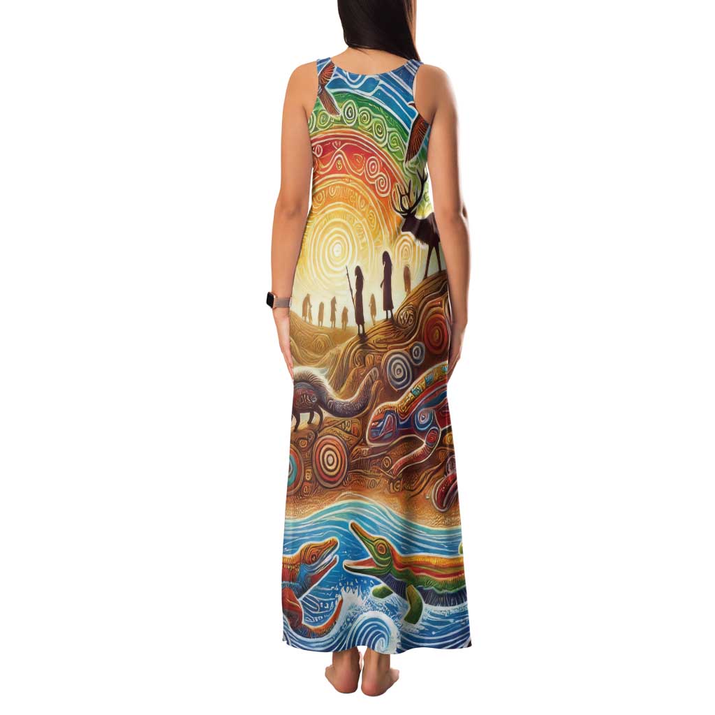 Aboriginal Dreamtime Animals Stories Family Matching Tank Maxi Dress and Hawaiian Shirt