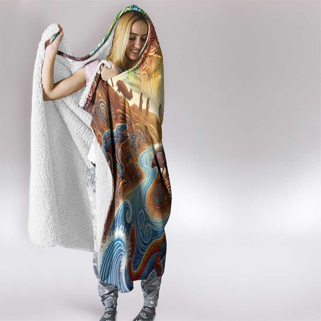Aboriginal Dreamtime Animals Stories Hooded Blanket