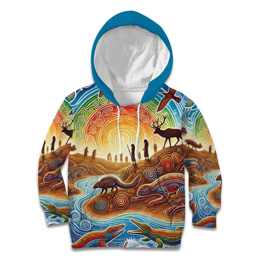 Aboriginal Dreamtime Animals Stories Kid Hoodie - Vibe Hoodie Shop